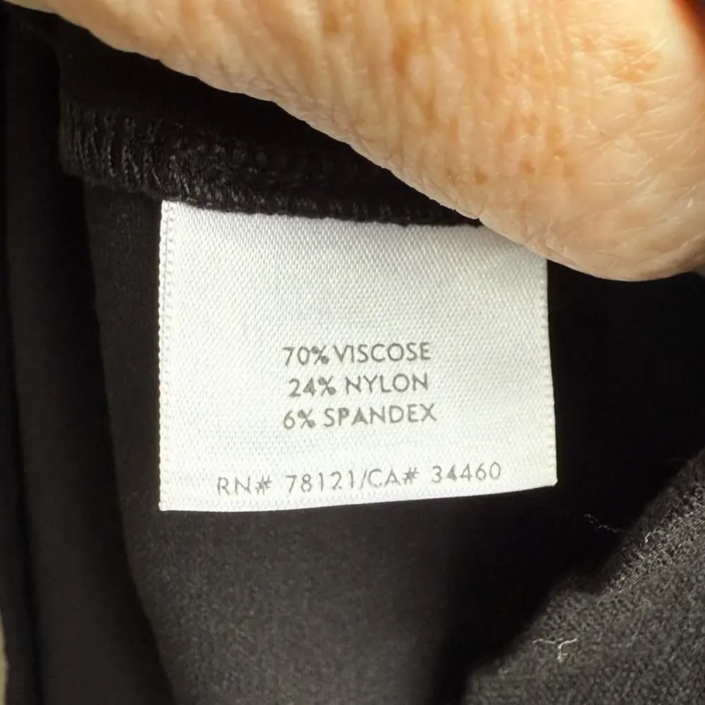 Eileen Fisher System Stretch Crepe Pencil Skirt Black Small Below Knee